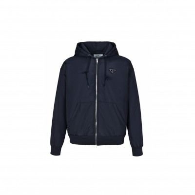 PRADA BRAND-PLAQUE NYLON JACKET 